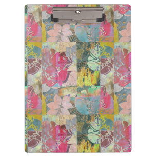 Art floral grunge pattern clipboard