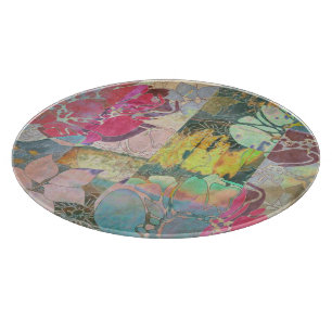 Art floral grunge pattern cutting board