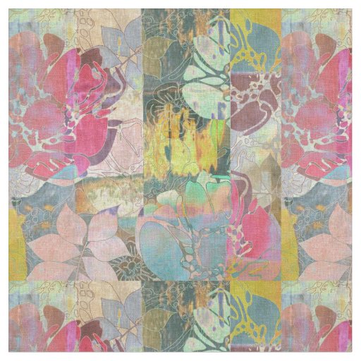 Art floral grunge pattern fabric