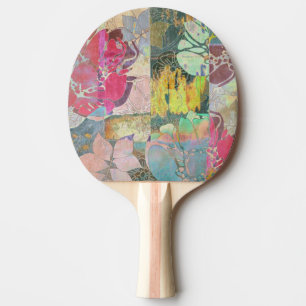 Art floral grunge pattern Ping-Pong paddle