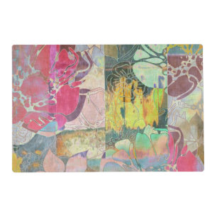 Art floral grunge pattern placemat