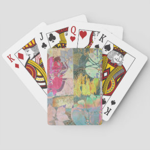 Art floral grunge pattern poker cards