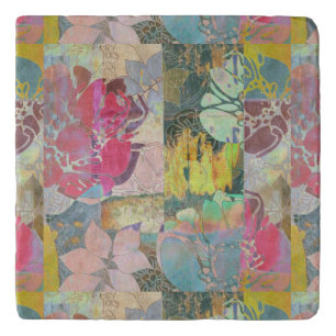 Art floral grunge pattern trivet