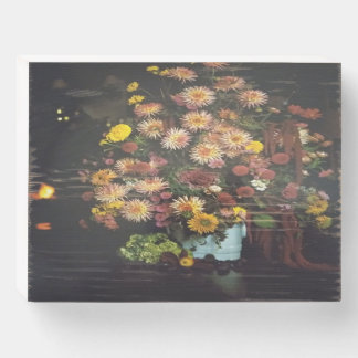  Art Floral Vase Bouquet  Wooden Box Sign