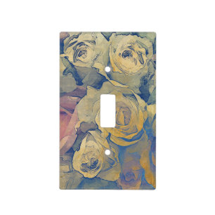 art floral vintage colorful background light switch cover