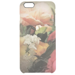 art floral vintage vibrant background with red clear iPhone 6 plus case
