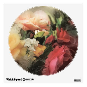 art floral vintage vibrant background with red wall sticker