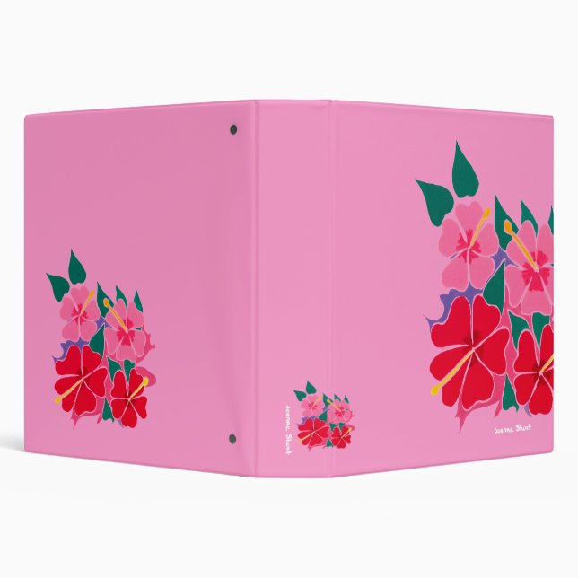 Art Folder: Hibiscus Pink 1.5inch 3 Ring Binder (Background)
