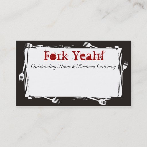 Customizable art forks dining culinary catering business car... business cards