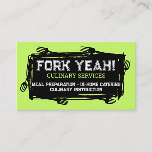art forks dining culinary catering business car... business card template