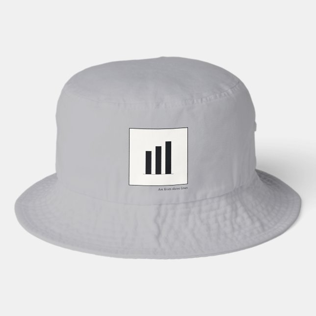 Art from three lines - ascending bucket hat (Front)