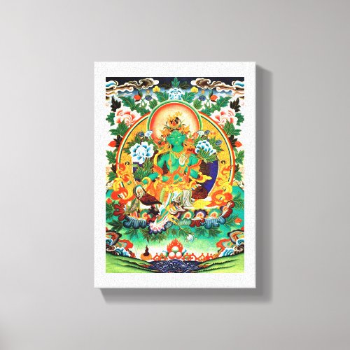 ART FROM TIBET GREEN TARA CANVAS PRINT