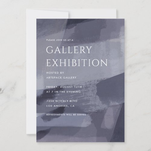 Art Gallery Exhibition Abstract Grey Invitation