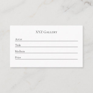 Art Gallery Exhibition Label Card Template