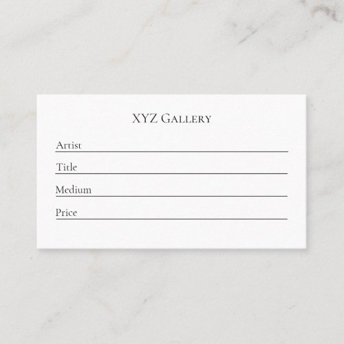 Art Gallery Exhibition Label Card Template