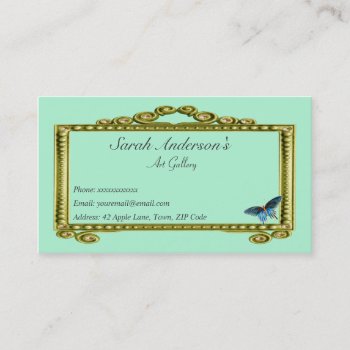 Art Gallery - Frame And Butterfly Business Card by VintageFactory at Zazzle