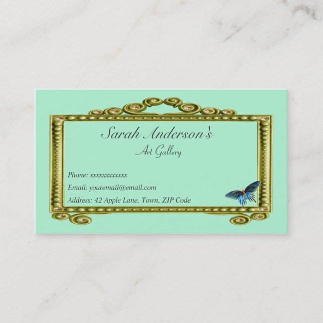 Art Gallery - Frame and Butterfly Business Card (Front)
