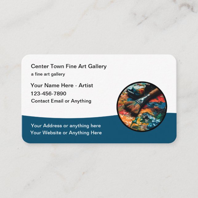 Art Gallery Modern Business Cards Design Template (Front)