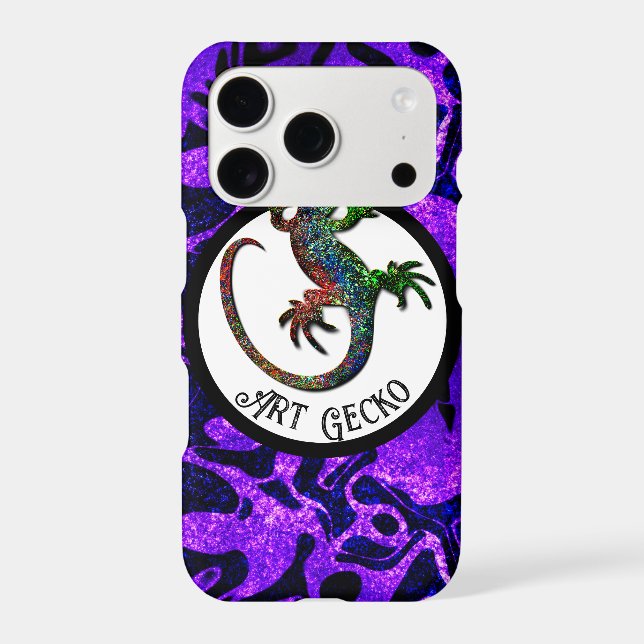Art Gecko - purple background Iphone Case (Back)
