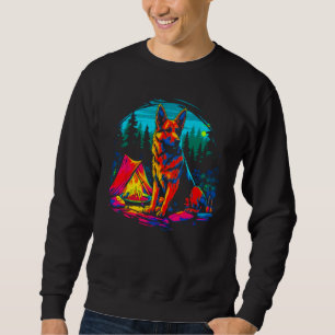 Art German Shepherd Dog Camping Sweatshirt