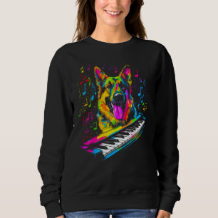 Art German Shepherd Dog Piano Pianist Sweatshirt
