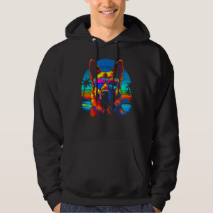Art German Shepherd Dog Sunglasses Vacation Hoodie