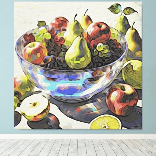  Art Gift SC6 4 Fruit Crystal Bowl Still Life  Canvas Print