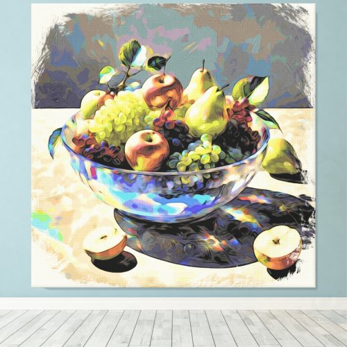  Art Gift   Still Life SC6 Fruit Crystal Bowl Canvas Print