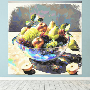 *~* Art Gift . Still Life SC6 Fruit Crystal Bowl Canvas Print