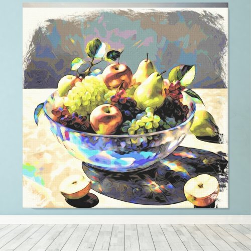  Art Gift   Still Life SC6 Fruit Crystal Bowl Canvas Print