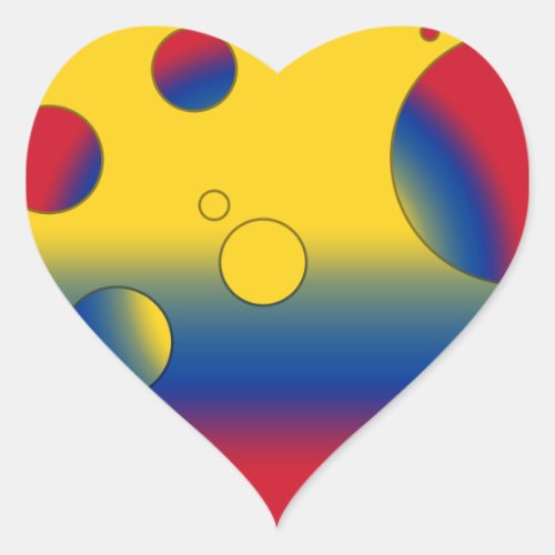 Art Gifts for Colombians Flag Colors of Colombia Heart Sticker