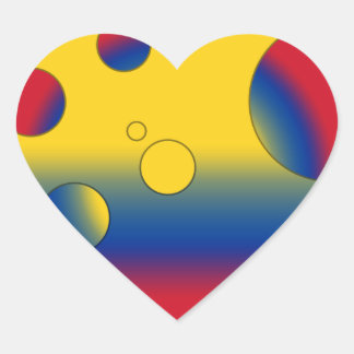 Art Gifts for Colombians: Flag Colors of Colombia Heart Sticker