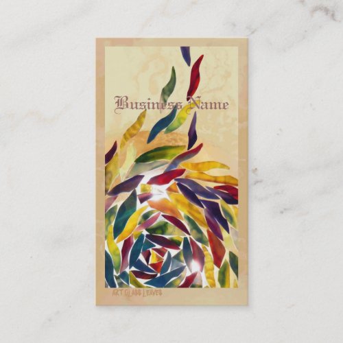 Art Glass Leaves Classic Elegant Business Card