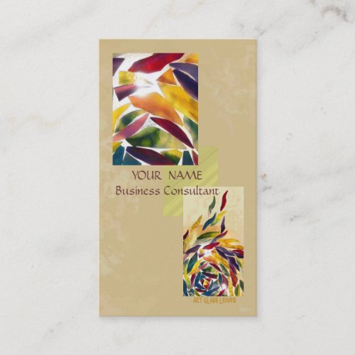 Art Glass Leaves Modern Excellent Business Card