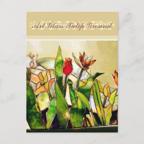 Art Glass Tulip Ground Excellent Fashion Postcard