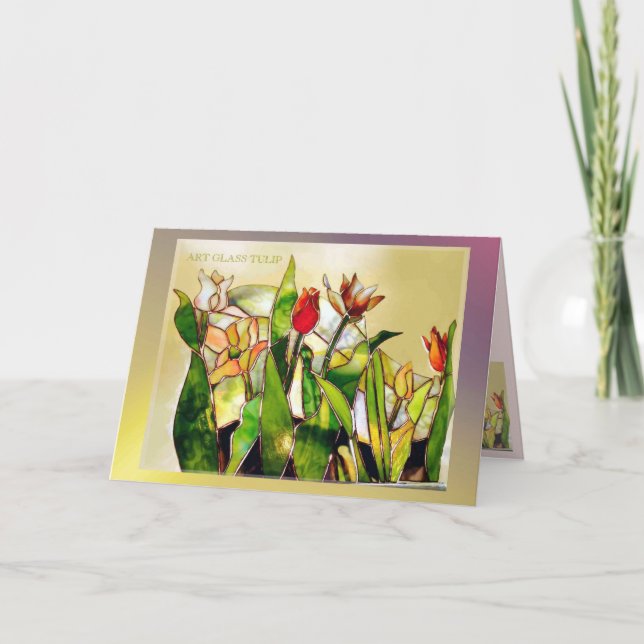 Art Glass Tulip Ground Modern Card (Front)