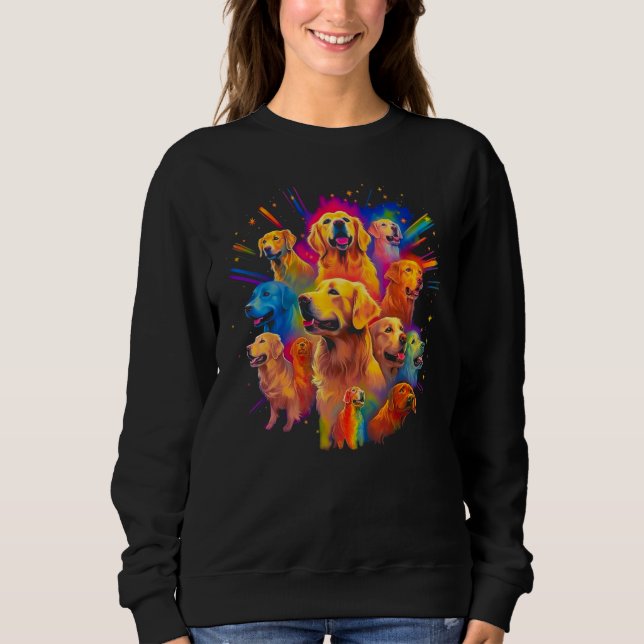 Art Golden Retriever Dog Family Sweatshirt (Front)