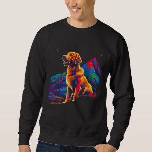 Art Golden Retriever Dog Mountain Hiking Sweatshirt