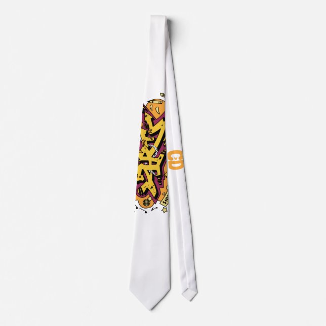 Art graffiti hand drawing neck tie (Front)