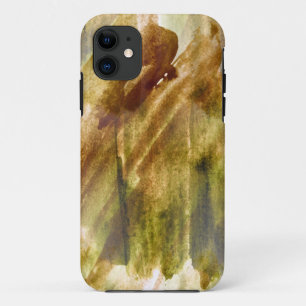 art green, brown hand paint background seamless iPhone 11 case