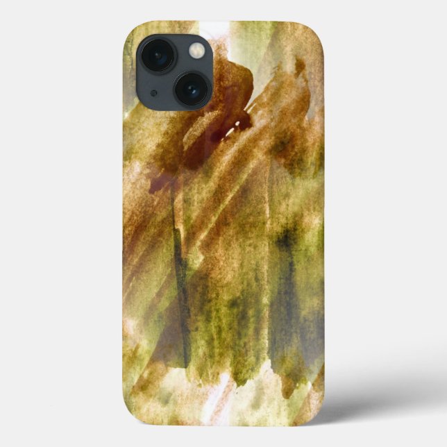 art green, brown hand paint background seamless Case-Mate iPhone case (Back)