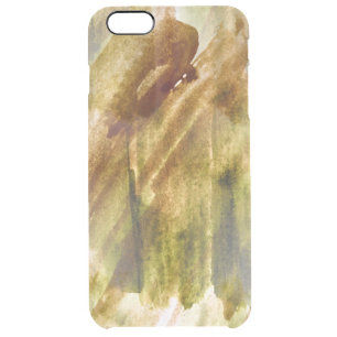 art green, brown hand paint background seamless clear iPhone 6 plus case