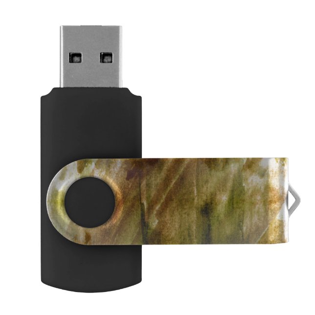 art green, brown hand paint background seamless USB flash drive (Opened)