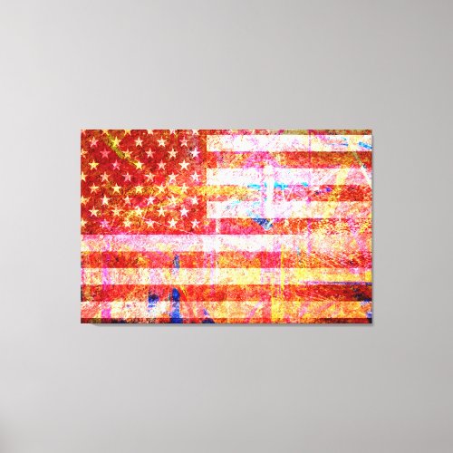 Art Grunge American Flag 2 Canvas Print