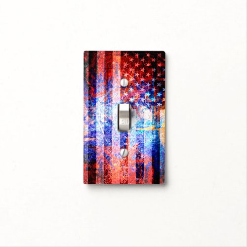 Art Grunge American Flag 2 Light Switch Cover