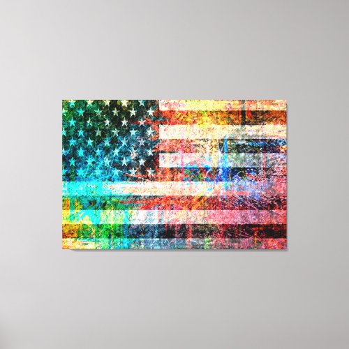 Art Grunge American Flag 3 Canvas Print