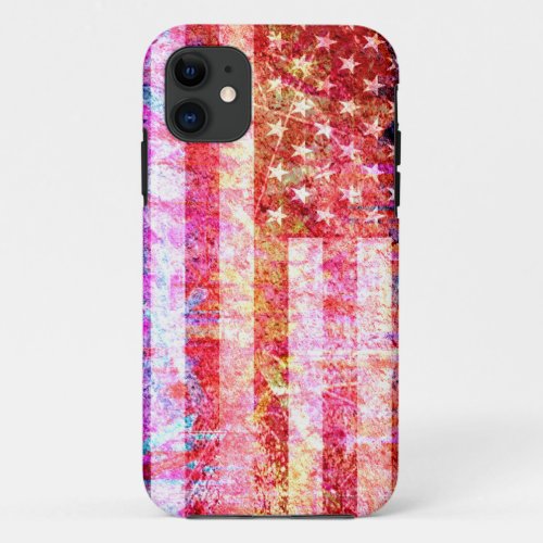 Art Grunge American Flag 5 iPhone 11 Case