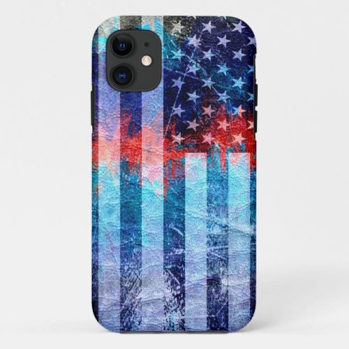 Art Grunge American Flag 7 iPhone 11 Case