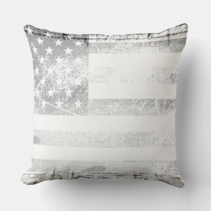 Art Grunge American Flag #7 Throw Pillow
