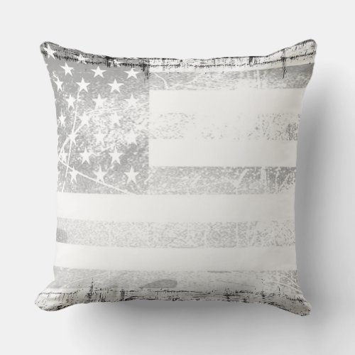 Art Grunge American Flag 7 Throw Pillow